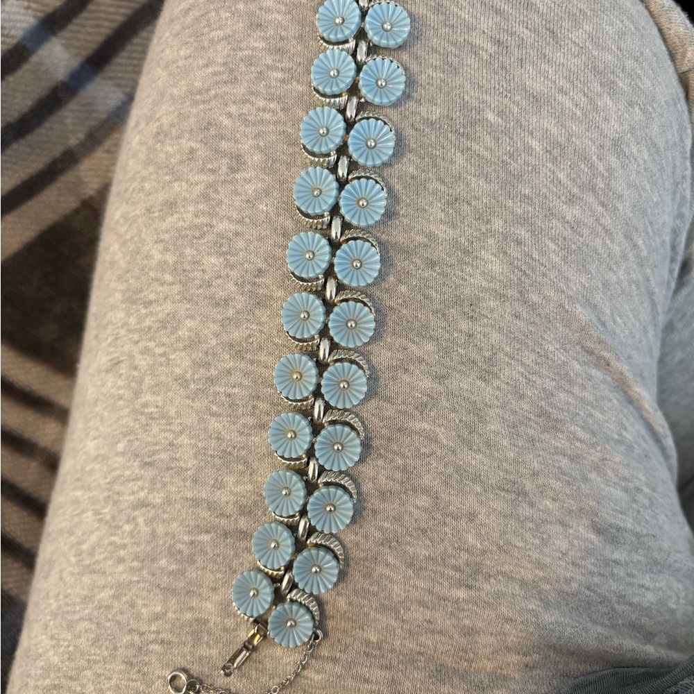 Vintage Coro Blue Floral Bracelet